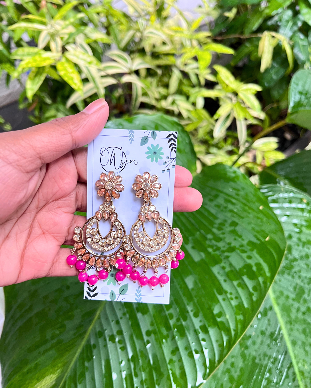 Designer Kundan Jhumka Earring Set