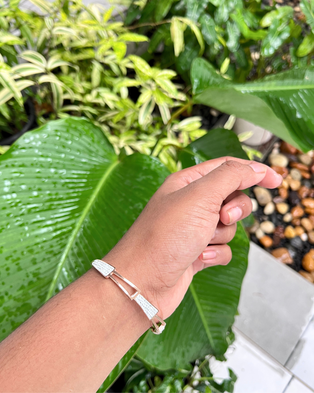 Premium Rosegold Antitarnish Stone Studded Bracelet