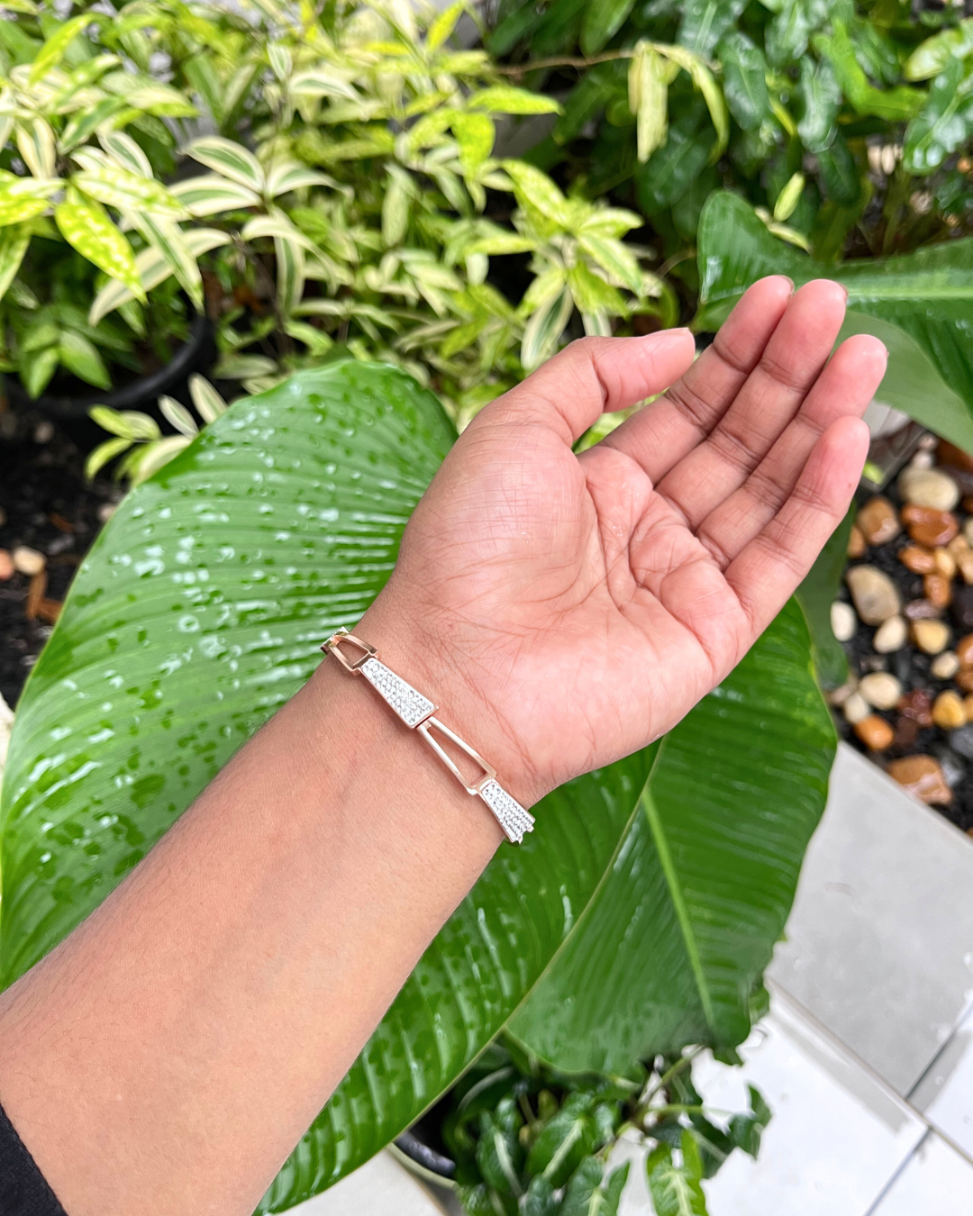 Premium Rosegold Antitarnish Stone Studded Bracelet