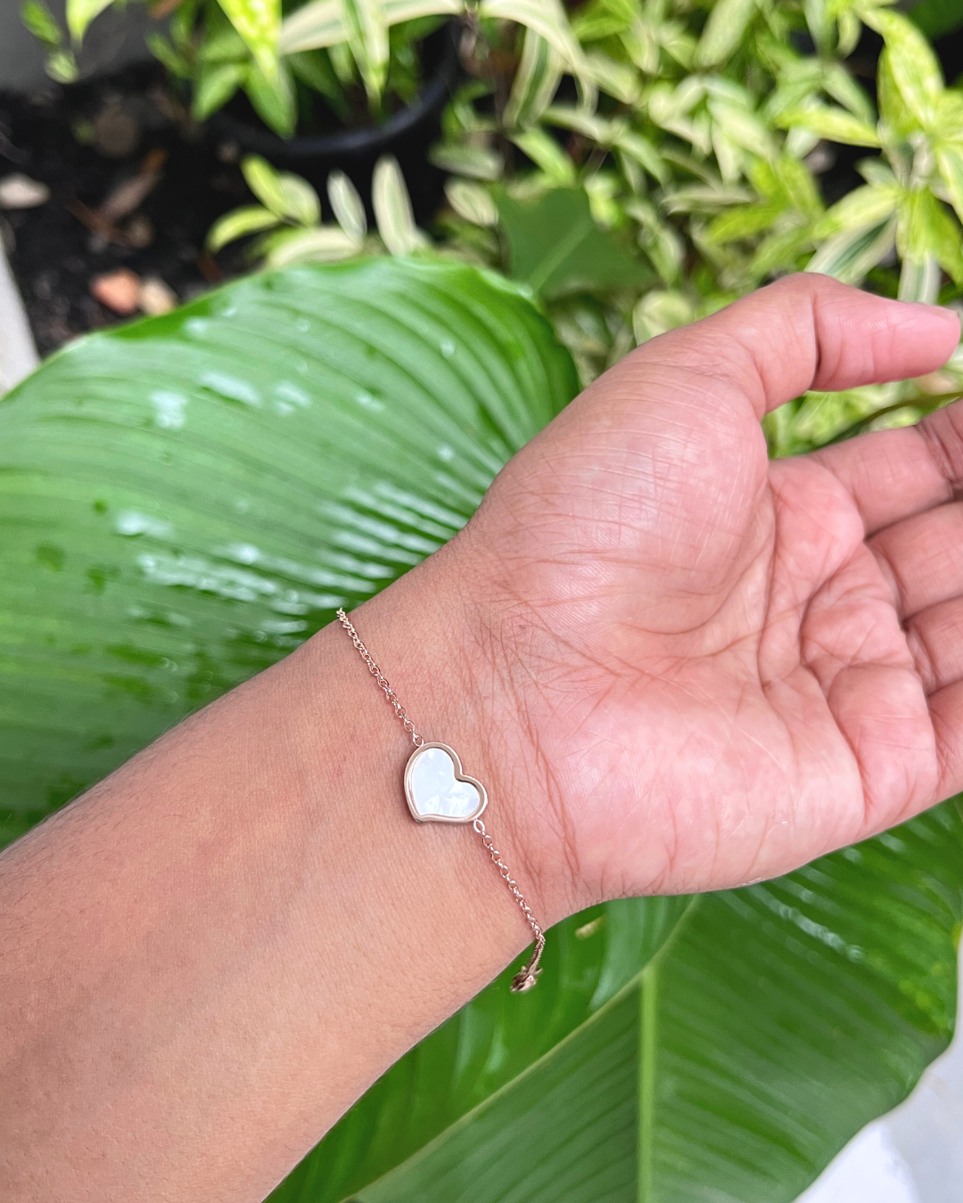 Heart-Shaped Anti Tarnish Stainless Steel Rose Gold Bracelet