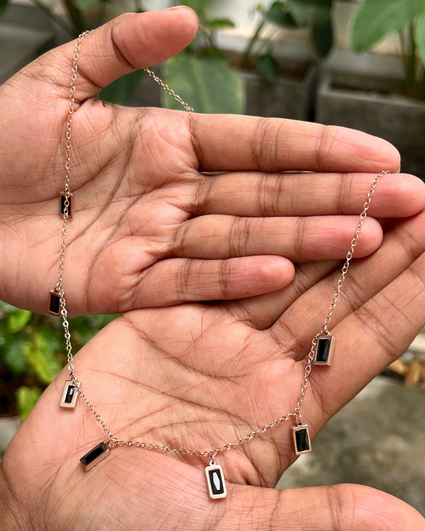 Anti Tarnish Stainless Steel RoseGold ColorFull Diamond Necklace